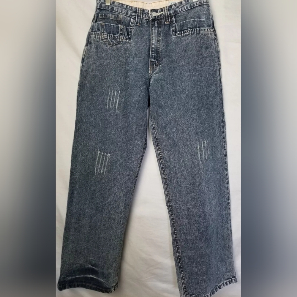 Vtg Levi's Jeans Acid Wash 80's Wide Leg High Waist Distressed Denim Size 30
